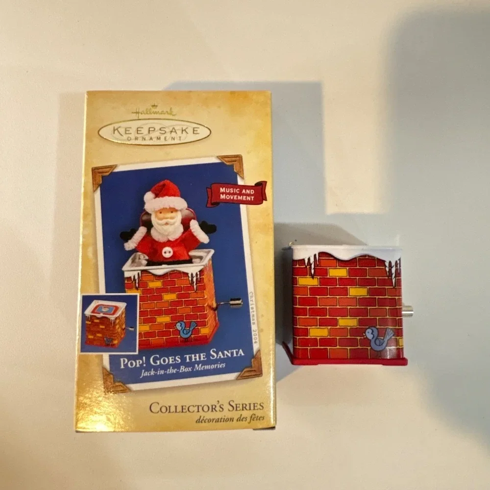 Hallmark Keepsake 2004 Pop Goes The Santa Jack-in-the-Box Musical Ornament Boxed